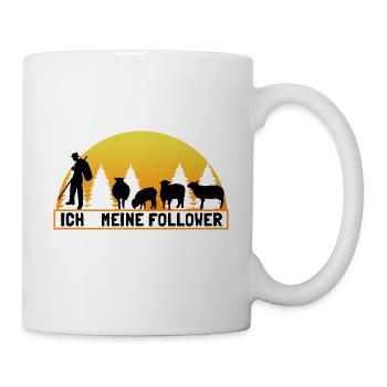 Ich Meine Follower Schafhirte Schäfer Hirte Schafe - Tasse - Weiß - Rechts