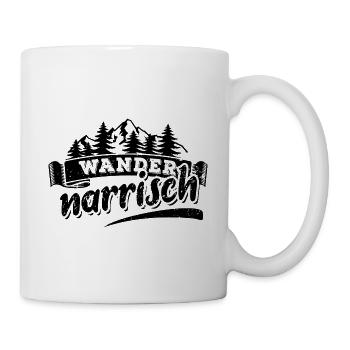 Wander narrisch - Wandern Berge Natur Geschenk - Tasse - Weiß - Rechts