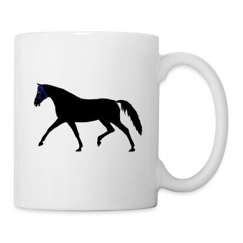 cheval, noir, étalon, cavalier, cavalier, cheval, destrier - Mug blanc - blanc - Droite