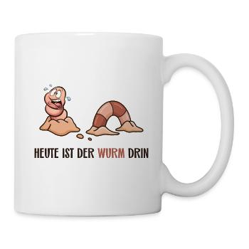 Heute ist der Wurm drin - Tasse - Weiß - Rechts