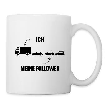 Ich und meine Follower - LKW - Stau - Tasse - Weiß - Rechts