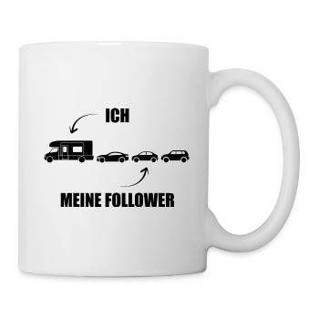 Ich und meine Follower - Wohnmobil - Stau - Tasse - Weiß - Rechts