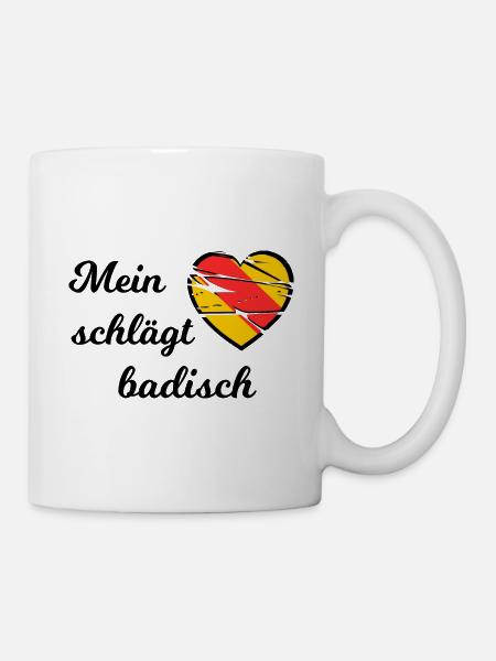 Mein Herz schlägt badisch - Tasse - Weiß