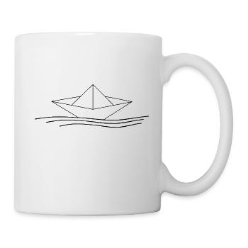 Papier Boot mit Wasser Origami - Tasse - Weiß - Rechts