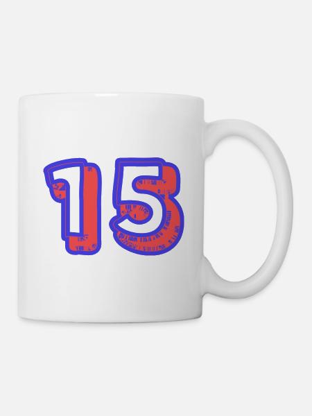 15. 15 ANS. 15e ANNIVERSAIRE. ANNIVERSAIRE 15 ANS. - Mug blanc - blanc