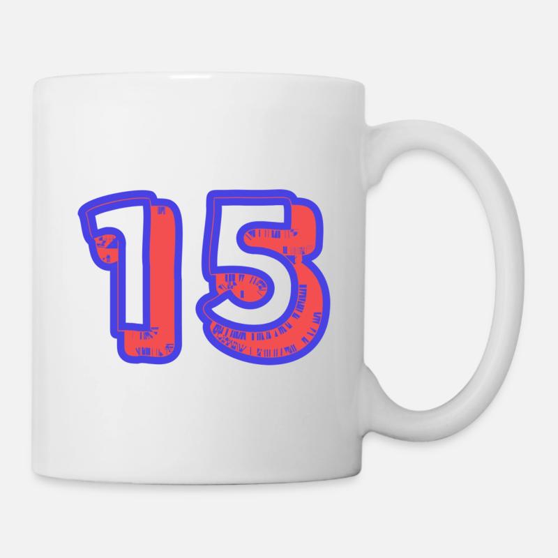 15. 15 ANS. 15e ANNIVERSAIRE. ANNIVERSAIRE 15 ANS. - Mug blanc - blanc