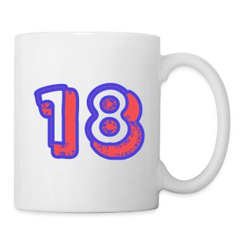 18. 18 YEARS OLD. 18th ANNIVERSARY. 18 BIRTHDAY. - Mug - white - Right