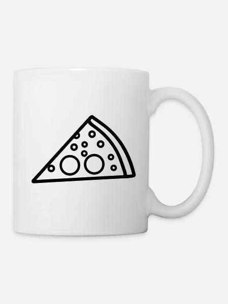 Pizzastück - Tasse - Weiß