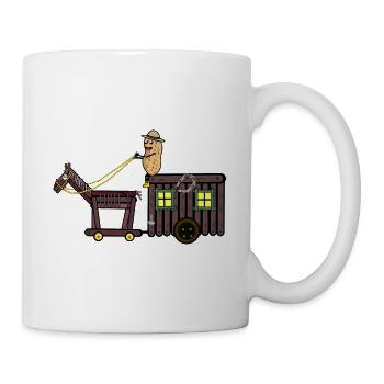 Erdnuss Abenteuer Reise Pferd Kutsche Pferde - Tasse - Weiß - Rechts
