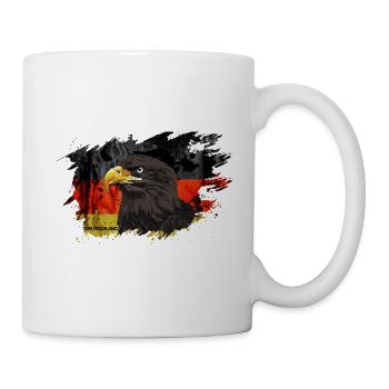 deutscher Adler Adlerkopf Deutschlandfahne - Tasse - Weiß - Rechts