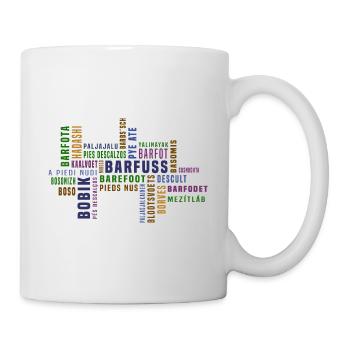 Barfuss Wortwolke Sprachen - Tasse - Weiß - Rechts
