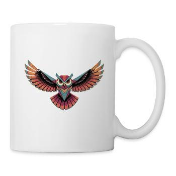Flilegende Eule für eine Street Art Fans Künstler - Tasse - Weiß - Rechts