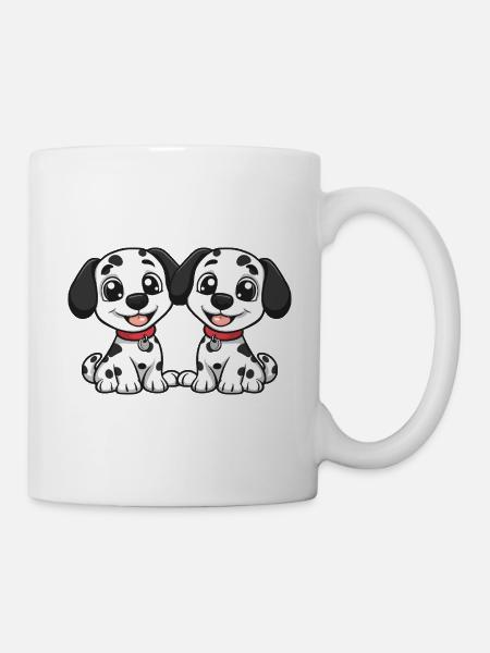 Bande dessinée de chien dalmatien - Mug blanc - blanc