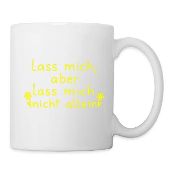 Leave me, but don't leave me alone neon yellow - Mug - white - Right