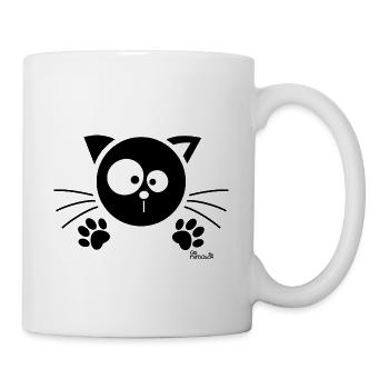 Chat noir Rigolo Drôle Humour Chaton Cat Mignon - Mug blanc - blanc - Droite