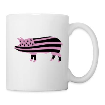 BRETAGNE - BZH - COCHON - Mug blanc - blanc - Droite