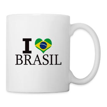 J'AIME LE BRÉSIL BRÉSIL COEUR CADEAU BRASILIA RIO - Mug blanc - blanc - Droite