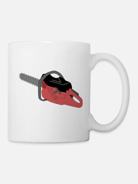 Motorsäge - Tasse - Weiß