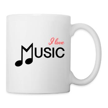 Notes de musique cadeau instrument de chant amour - Mug blanc - blanc - Droite