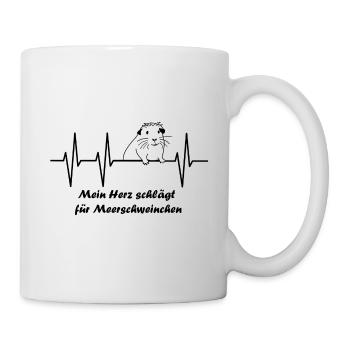 Mein Herz schlägt für Meerschweinchen - Tasse - Weiß - Rechts