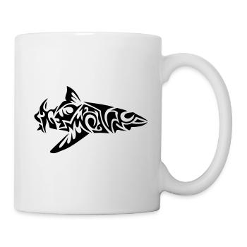 tribal shark fish mechant 2 - Mug - white - Right