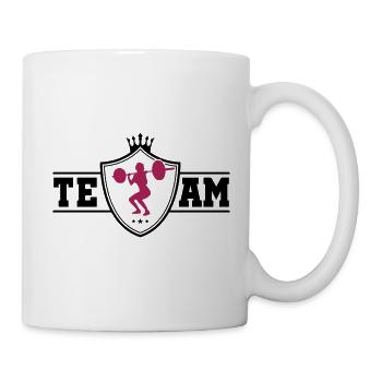équipe de fitness filles - Mug blanc - blanc - Droite
