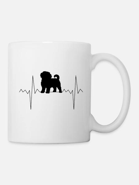 Herzfrequenz Herzschlag Bolonka Zwetna Geschenk - Tasse - Weiß