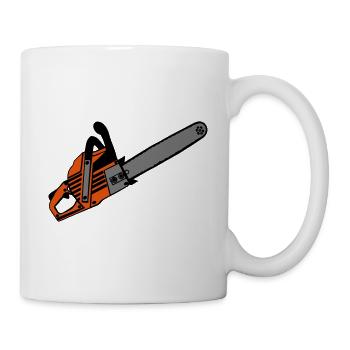 Tronçonneuse, Bois de chauffage, Old School, Tronçonneuse (25) - Mug blanc - blanc - Droite