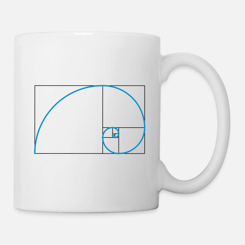 Fibonacci Spirale Goldener Schnitt Geometrie Phi - Tasse - Weiß