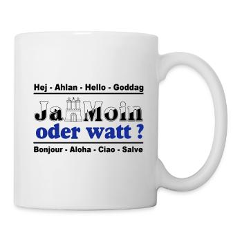 Hamburg , Tradition , Ja Moin oder watt (25) - Tasse - Weiß - Rechts