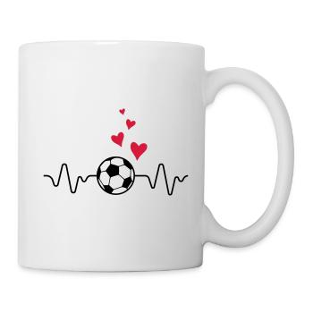 coeur de pouls de football - Mug blanc - blanc - Droite