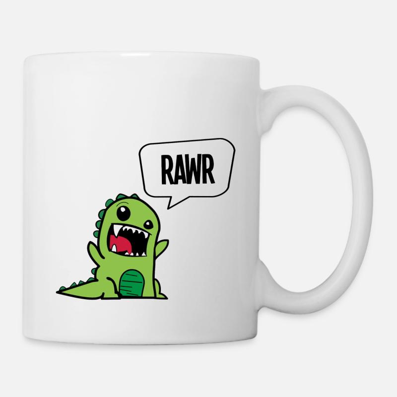 "Rawr Dinosaurier" Design - Tasse - Weiß