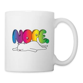 Cup Nope Cat Funny Saying Rainbow - Mug - white - Right
