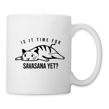 Lazy Cat Is it time for Savasana yet - Mug blanc - blanc - Droite