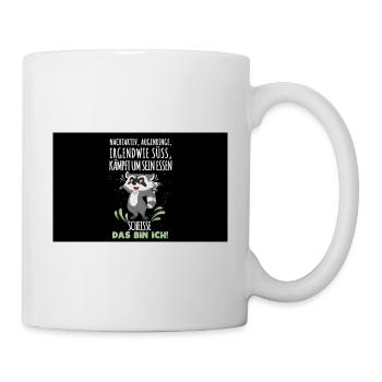 Nachtaktiv, Augenringe, irgendwie süß, kämpft um s - Tasse - Weiß - Rechts