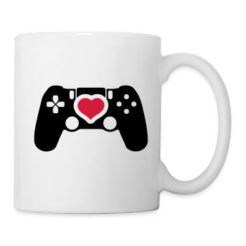 gamer controller herz liebe - Tasse - Weiß - Rechts