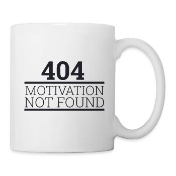 "404 Motivation not found" | Programmierer - Tasse - Weiß - Rechts