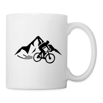 Mountain bike mountain silhouette symbol - Mug - white - Right