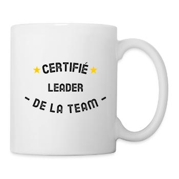 Certifié leader de la team geek gamer - Mug blanc - blanc - Droite