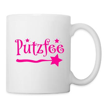 Putzfee Lustiger Spruch Putzfrau Haushalt Geschenk - Tasse - Weiß - Rechts