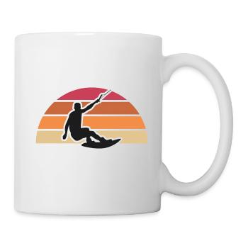 vintage rétro wakeboard silhouette motif - Mug blanc - blanc - Droite