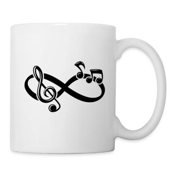 Musique infinie Clé de partitions Notes musicales - Mug blanc - blanc - Droite