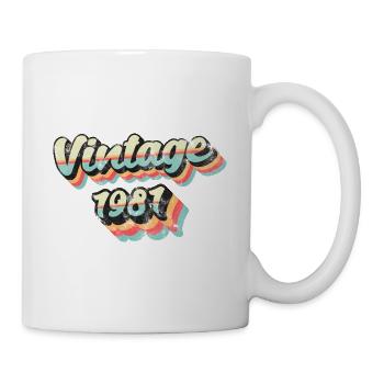 Vintage Millésime 1981 Anniversaire - Mug blanc - blanc - Droite