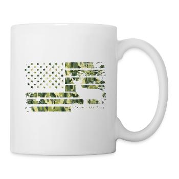 American Flag I Deer Hunting Hunter I Camo US - Tasse - Weiß - Rechts