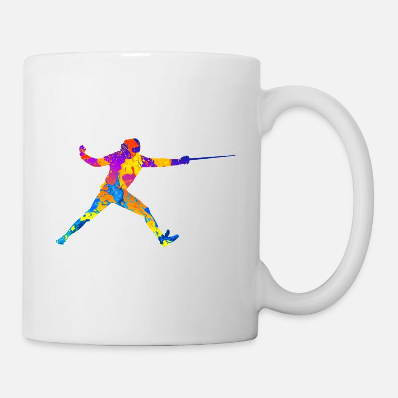 Fechten Fechter Silhouette Geschenk - Tasse - Weiß