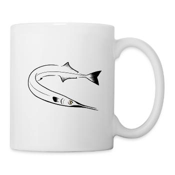 Hornhecht Angeln - Tasse - Weiß - Rechts