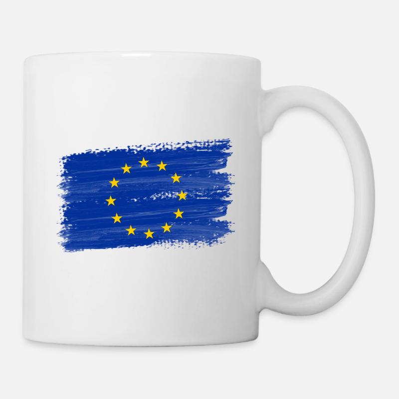 Europe Drapeau Étoiles Drapeau UE - Mug blanc - blanc