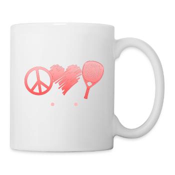 Padel Paddel Tennis Liebe Frieden Herz I Geschenk - Tasse - Weiß - Rechts