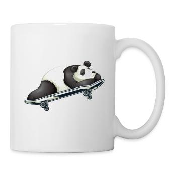 Skater Skateboarder Panda Morning Grouch Sleepy - Mug - white - Right