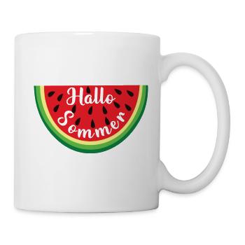 Hallo Sommer Melone - Tasse - Weiß - Rechts